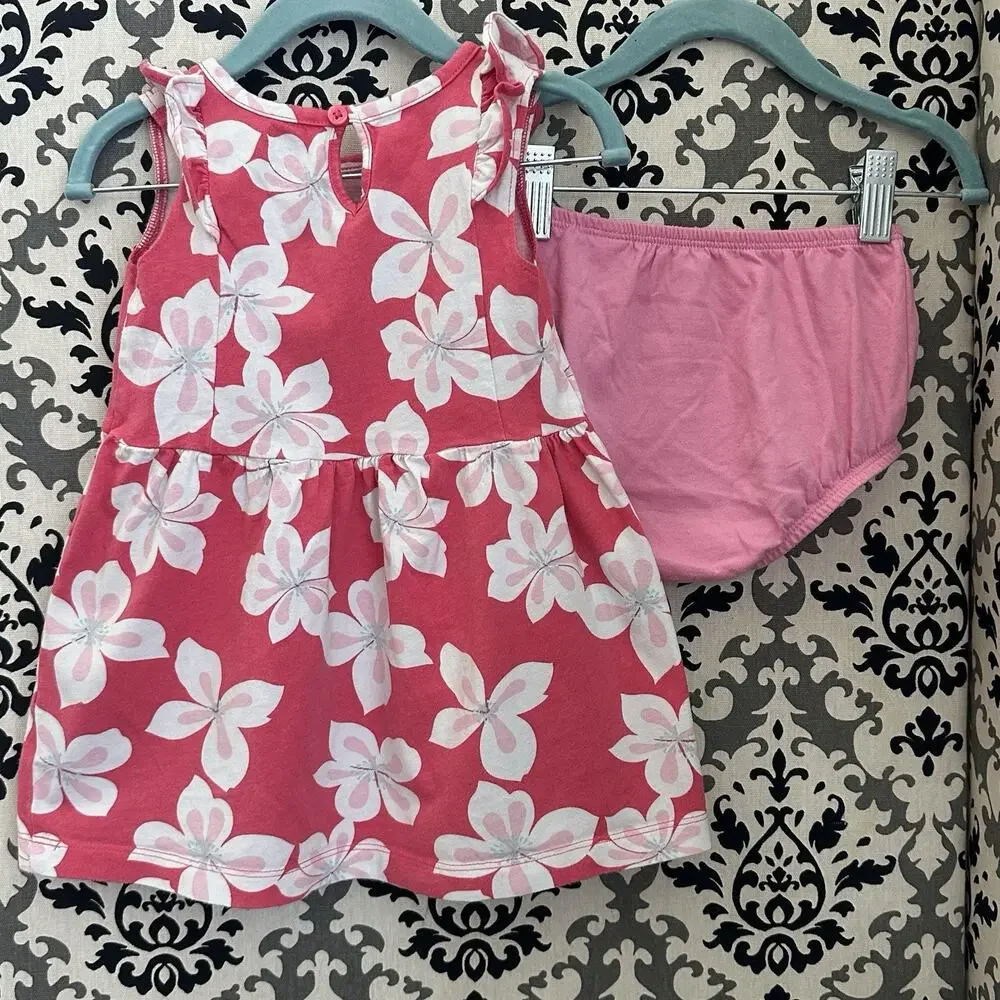 Carter’s Baby Girl‎ 24M Pink Floral Dress Set with Bloomers Casual Summer Travel